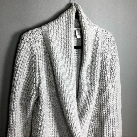 Autumn cardigan blanket sweater soft cozy Cashmere blend light grey size medium - Picture 6 of 10